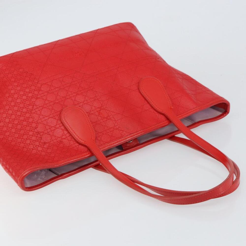 Christian Dior Canage Tote Bag Coated Canvas Red Silver Auth bs31647 - Picture 6 of 16